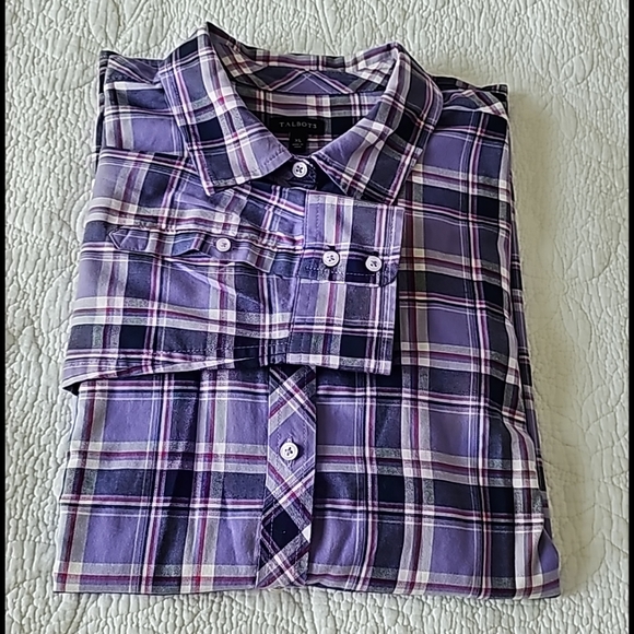 Talbots Checkered Button-down Longsleeves Shirt - Picture 10 of 11